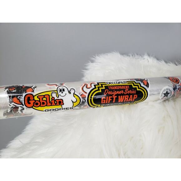 VINTAGE TRANSLUCENT Halloween Ghost Witch Wrapping Paper Gift Wrap Party Retro - Picture 3 of 10